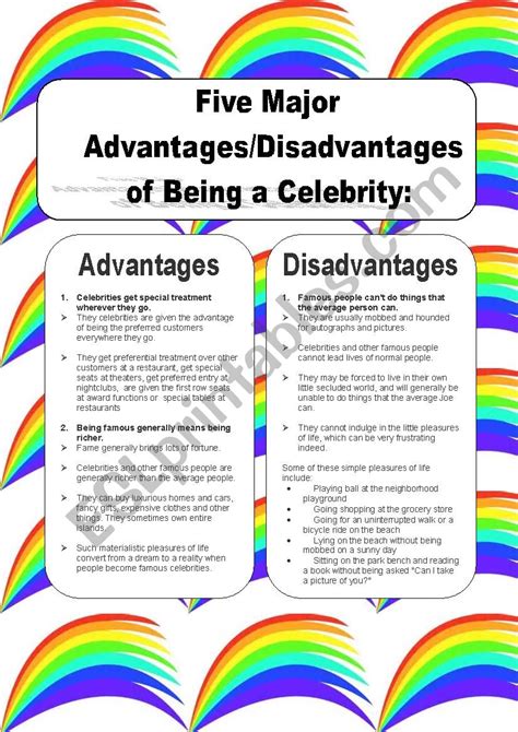 What are the advantages and disadvantages of being .